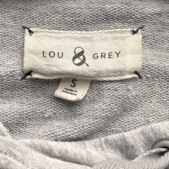 Lou & Grey French Terry Hoodie Womens Small Gray Oversized Side Slits - Picture 9 of 10